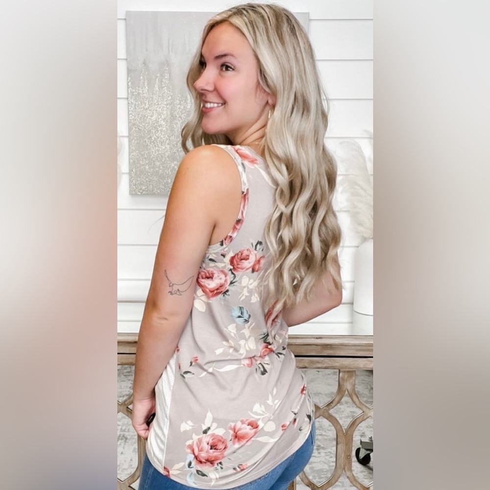 NEW LOVELY MELODY Floral Tank Top Super Soft & Stretchy~ 3x